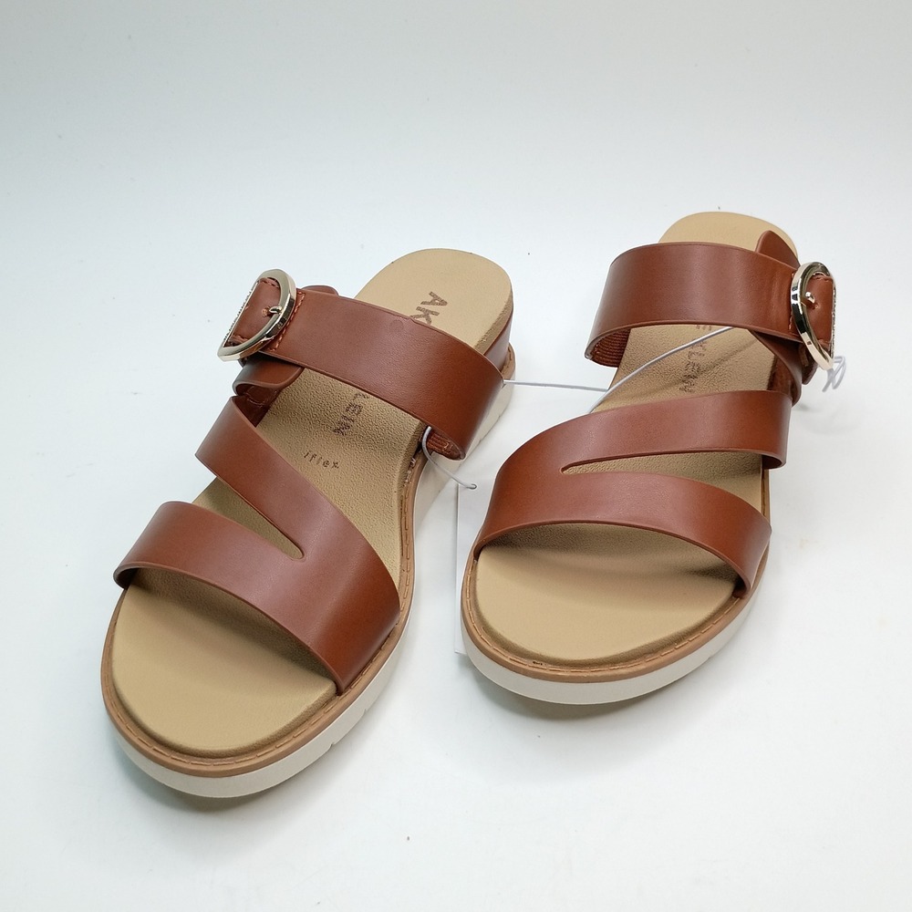 Anne Klein Aklalasa Wedge Sandal Women Size 6 Cognac Brown iflex AKLALASA-C - Picture 2 of 10
